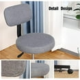 thumbnail image 5 of JJS Low Back Metal Armless Computer Chair with Thick Seat Cushion Pad in Gray, 5 of 6
