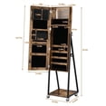 thumbnail image 2 of Oumilen Jewelry Armoire on Casters in Burnt Wood Brown for Adults, 2 of 7