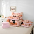 thumbnail image 6 of jejeloiu Cute Ghost Pumpkin Bedding Comforter Set 7pcs,Rustic Flower Floral Queen Bedding Sets,Black Spooky Bats Queen Sheet Sets,Lightweight Room Decoration Reversible, 6 of 8