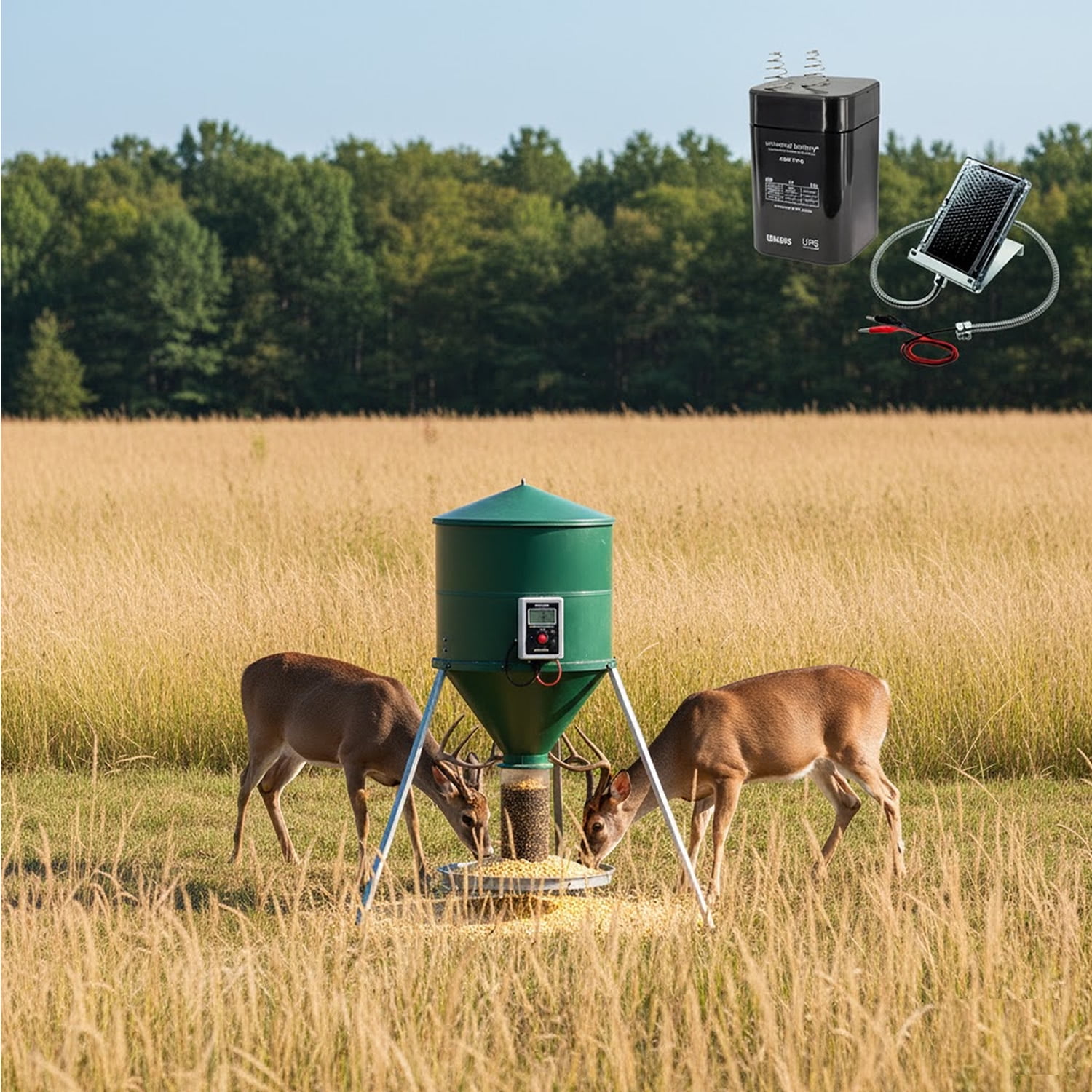 Deer Feeder Power 6V Solar Panel + 6V 5Ah S2 AGM Battery w/ Bracket by Universal Power Group