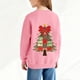 thumbnail image 5 of Sudadera sin capucha para niños, con estampado navideño, cuello redondo, manga larga, forro polar, para niños de talla mediana a grande, blusa de poliéster para niños., 5 of 7