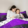 thumbnail image 4 of Manfei Cartoon Console 7pcs Bedding Comforter Set,Modern Video Game Queen Bedding Sets,Purple Black Queen Sheet Sets For Boys Teens,Super Cozy Room Decor Reversible, 4 of 8