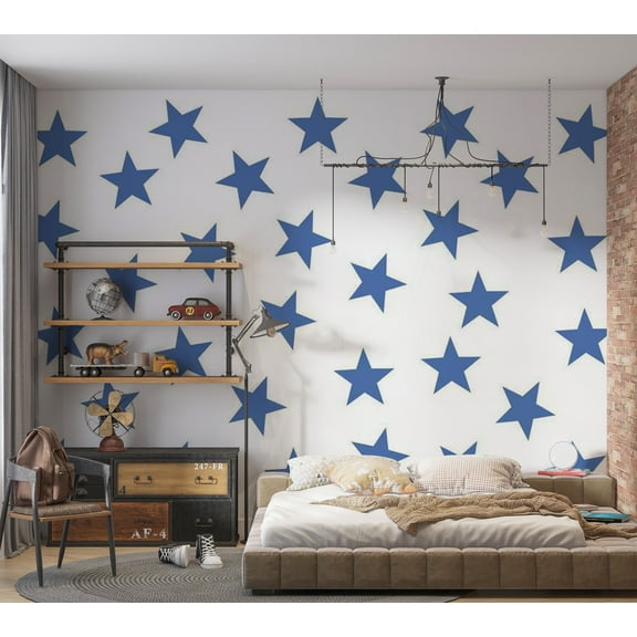 Tiptophomedecor Abstract Wallpaper Wall Mural - Blue Star