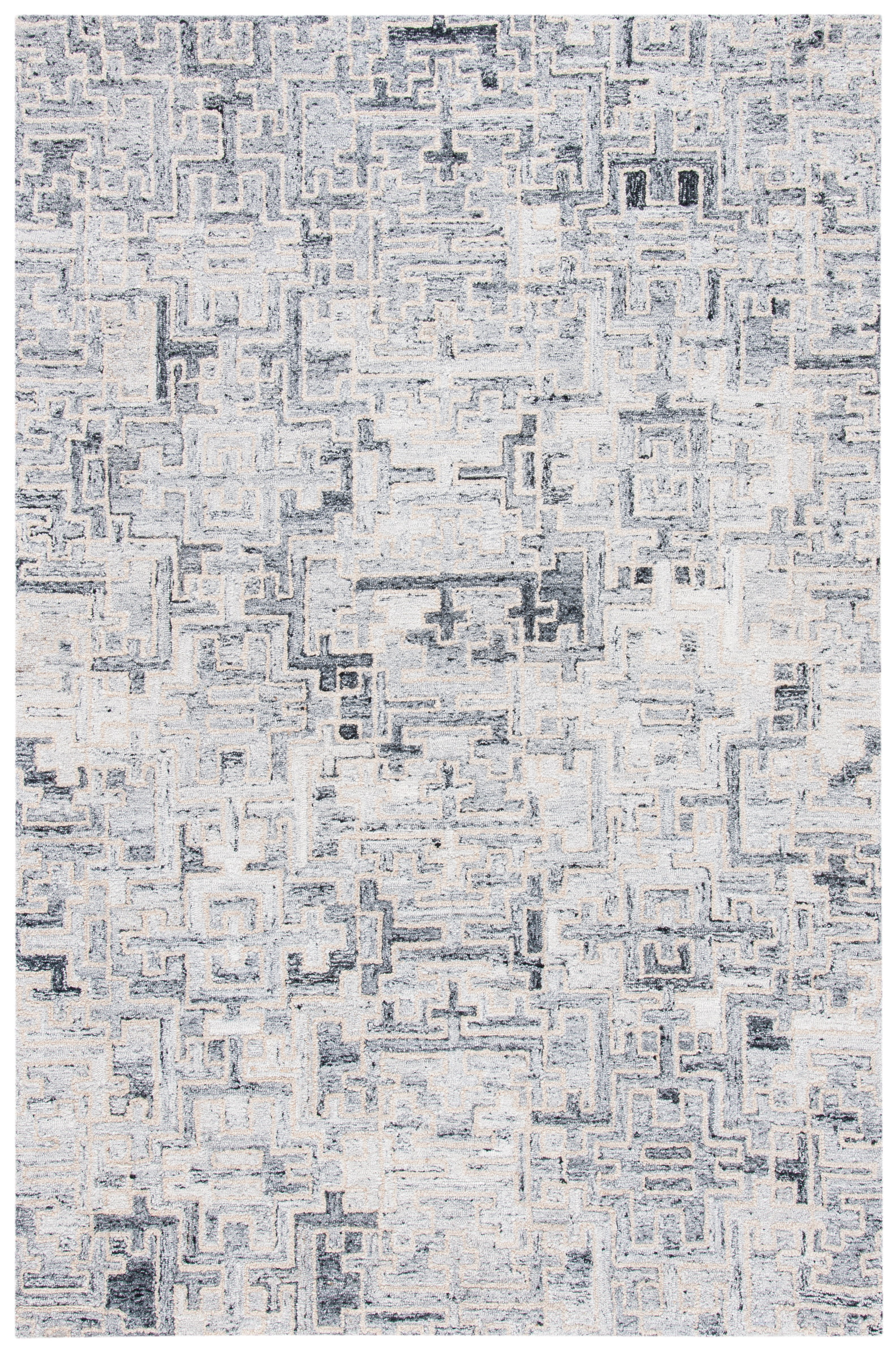 SAFAVIEH Abstract Edvin Abstract Area Rug, Ivory/Black, 3' x 5'