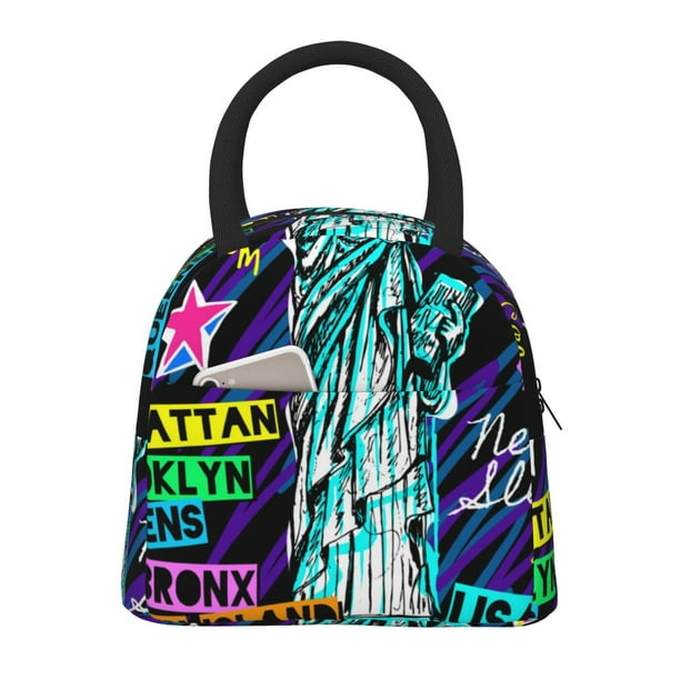 Disketp New York City Bolsa Térmica para Almuerzo, Lonchera con Abertura Amplia y Gran Capacidad, Organizador Reutilizable para Mujeres, Hombres y Adultos