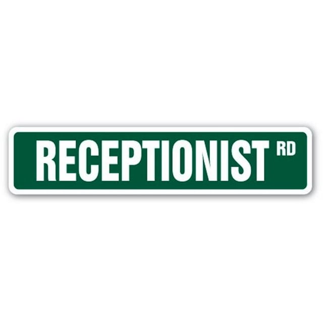 SignMission SS-RECEPTIONIST 4 x 18 Po Panneau de Rue Réceptionniste - Secrétaire Assistant Administratif Bureau de Téléphone