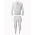thumbnail image 4 of Babcutegg Mens Outfit Set 3-Piece Full Zip Lapel Jacket & Stand Collar Top & Jogger Pants Athletic Casual Clothes White Size 3XL, 4 of 5