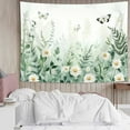 thumbnail image 6 of Sage Green Leaf Tapestry Wall Hanging Eucalyptus Leaves Tropical Plant Tapestry Vintage Daisy Butterfly Floral Tapestries for Bedroom Living Room Dorm Wall Art Home Decor, 6 of 7