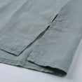 thumbnail image 3 of CHOK Chemises en Coton et Lin à Manches 3/4 pour Femmes, Blouses Décontractées à Col Rond, Coupe Ample, T-Shirts d'Été, 3 of 5