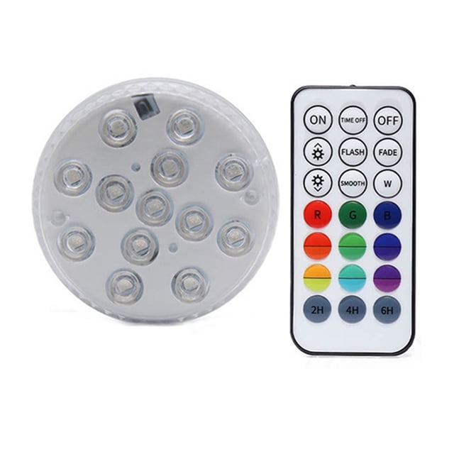 RGB Submersible Light With Magnet 13 LED Underwater Night Light Swimming Pool Light For Outdoor Vase Fish Tank Pond ,Easy to Install