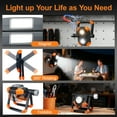 thumbnail image 5 of FiveBox Magnetic Rechargeable LED Work Light, 2500LM Ultra-Light Bright Foldable Portable Flood Light with 360° Rotation Stand, 5 Modes Flashlight Spotlight for Car Repairing Camping Emergency,Orange, 5 of 7