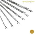 thumbnail image 4 of Stainless Steel Silver Wheat Braided Chain by INFINIQUE CREATIONS - Bracelet and Silver Necklace for Women and Men, 3mm-8mm, 7'-38', Silver - 1 Pack, 4 of 7
