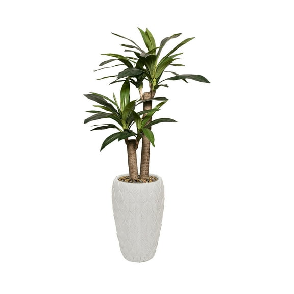 Vintage Home Artificial Faux Corn Plant 60.5'' High Fake Plant Vintage Real Touch for Indoor/Outdoor Home and Office Accent Décor with Stylish Plastic Planter