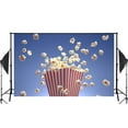 thumbnail image 2 of ABPHOTO Polyester Blue Background Popcorn Full Moon Flying Children Studio Photography Background Kids Indoor Wallpaper Background 7x5ft, 2 of 5