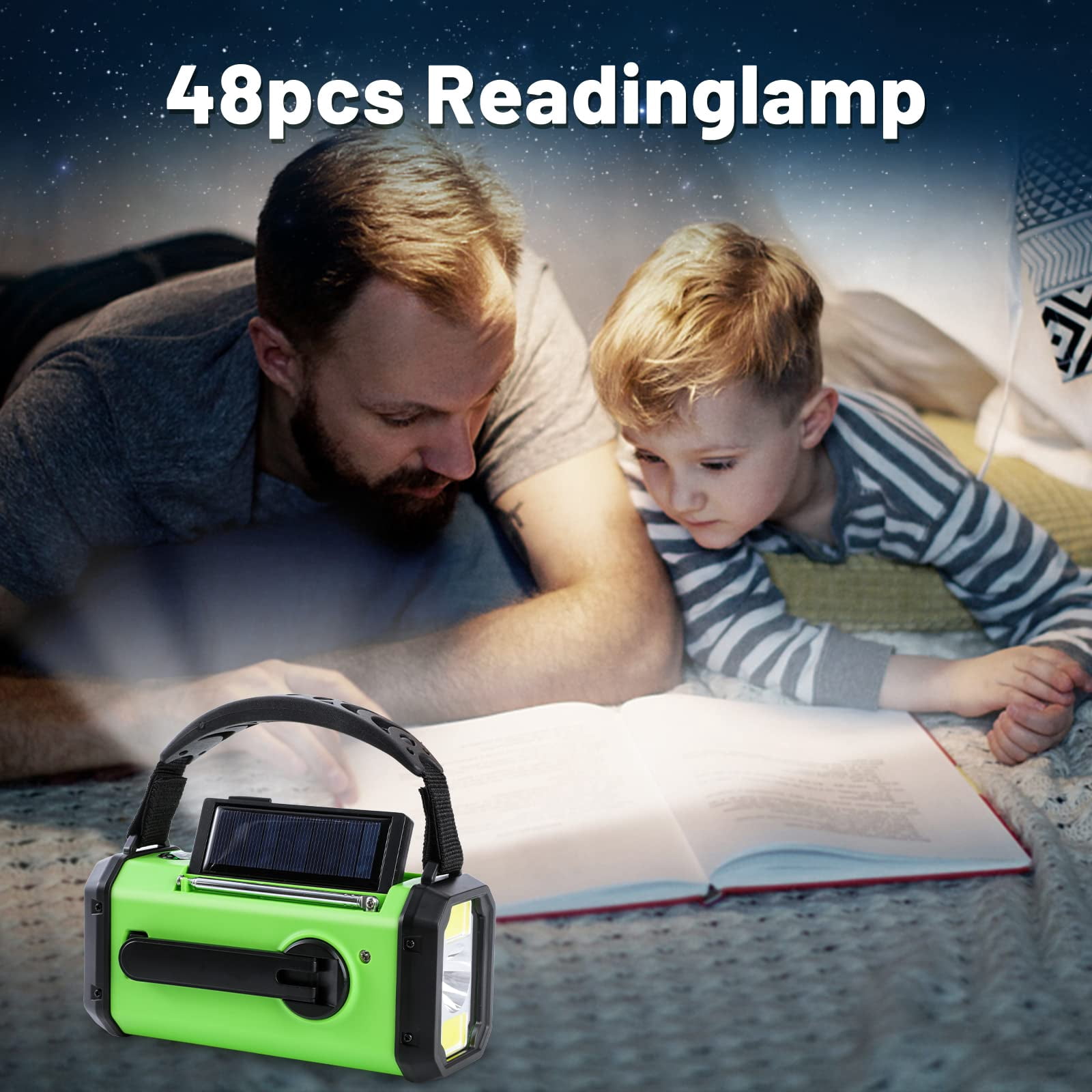 Emergency Hand Crank Radio With 10000mah/37000mwh Backup  Am Fm Noaa Weather Type-c Charge Solar Sos 3 Modes Led Flashlight Reading Lamp Compass For Outdoor