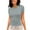 M480 Light Blue, variant on Tfken Women Tshirts For Summer Solid Color Crew Neck Short Sleeve Slim Tops Casual Daily Wear Female Comfortable Shirts Brown
