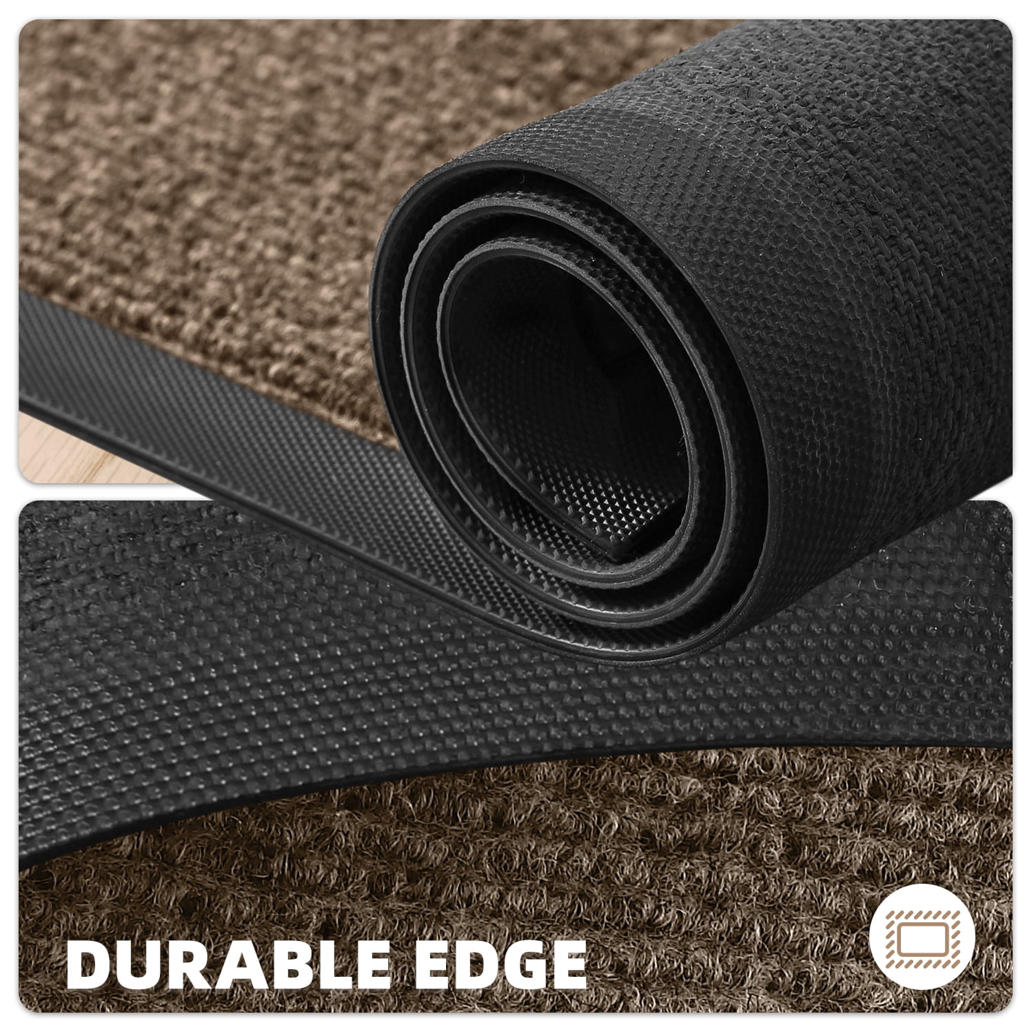 PABUBE Indoor and Outdoor Doormat,Non-Slip Front Doors Rug Washable,Low Profile Doormat for Inside,Heavy Duty Welcome Mat,Dirt Trapper Outdoor Mat for Front Doors Entryway Rug Entry Rug,Brown,18"x29"