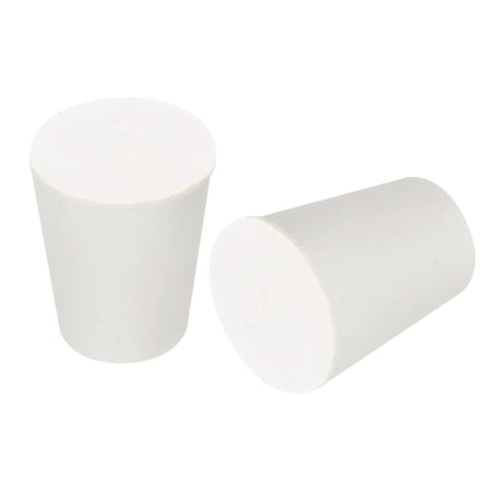 Tapered Shaped Solid Rubber Stoppers 15mm to 21mm 6 Pack Lab Rubber Plugs for Sealing White