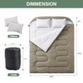 thumbnail image 6 of CONCETTA Lightweight Double Sleeping Bag for Adults in Cold & Warm Weaher, Waterproof & Machine Washable for Camping/Backpacking/Hiking, Military Green, 6 of 9