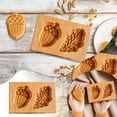 thumbnail image 3 of Molde de fondant para galletas de madera natural, formas de flores y hojas, sello de relieve para pasteles de luna, herramienta de decoración de repostería para decoradores de pasteles caseros, 3 of 8