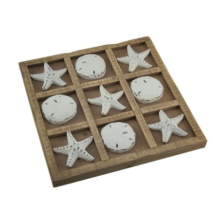 Starfish and Seashells 9 inch Tic Tac Toe Game (Best Board Game Storage)