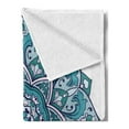 thumbnail image 2 of Blue Mandala Soft Flannel Fleece Throw Blanket, Hand-drawn Oriental Eastern Motif Curly Elements, Cozy Plush for Indoor and Outdoor Use, 50" x 60", Jade Green Dark Teal, by Ambesonne, 2 of 5