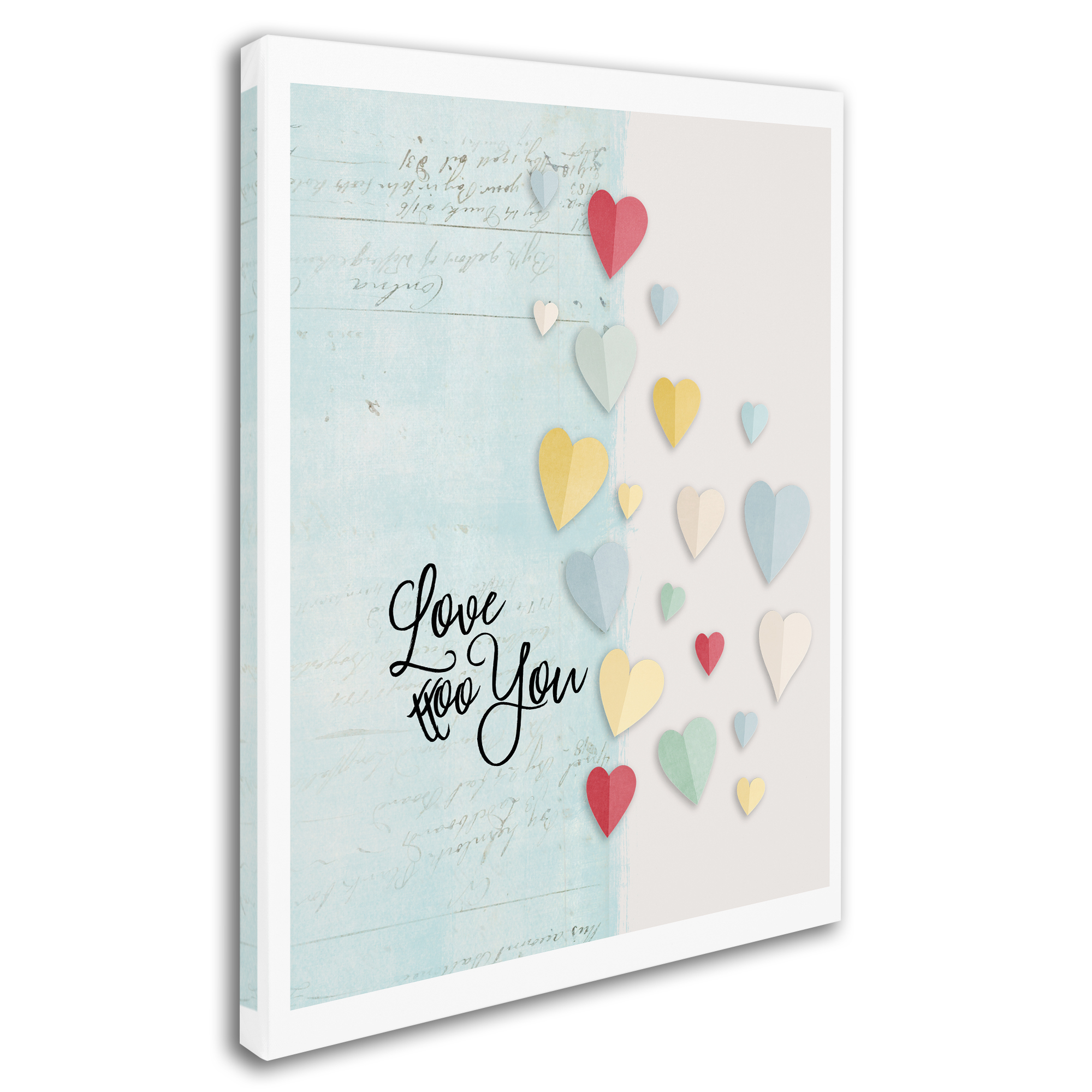 Trademark Fine Art 'Love You Colorful Hearts' Canvas Art by Marcee Duggar