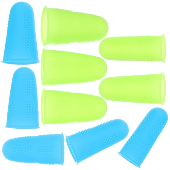 Silicone Finger Protectors 10pcs Finger Protectors Hot Glue Finger Caps for Sewing Wax Resin Honey Adhesives Scrapbooking Blue and Green