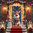 thumbnail image 5 of HYLLai Christmas Door Cover with Santa Claus Scene, Reusable Hanging Cloth for Holiday Home Decor, 35.4x78.7 Inch Polyester Banner (I, 5 of 6