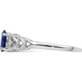 thumbnail image 4 of Sterling Silver Rhodium-Plated Created Sapphire & Diam. Ring (Size 6) Made In India qbr23sep-6, 4 of 6