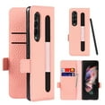 thumbnail image 2 of Dteck Case for Samsung Galaxy Z Fold 3 5G 2021,Luxury Leather Magnetic Flip Card Holder Wallet Case with S-Pen Holder Pocket Hybrid PC Protective Cover,Pink, 2 of 6