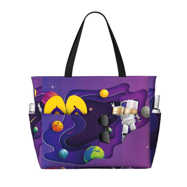 Easygdp Astronaut Bolsa de Viaje de Playa de Gran Capacidad, Bolsa Tote Perfecta para la Playa, Escapadas de Fin de Semana y Viajes