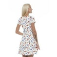 thumbnail image 2 of Women’s A Line Flower Summer Dress, Retro Triangle Arrangement, Cross Wrap V Neck, 6 Sizes, by Ambesonne, 2 of 2