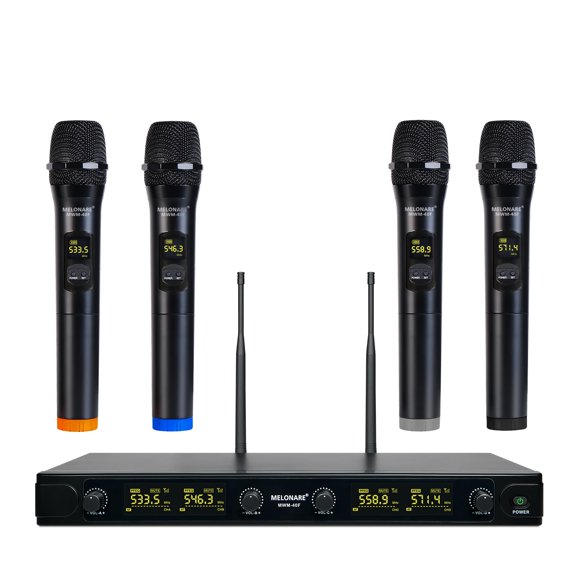 Sistema de micrófono inalámbrico MELONARE MWM-40F con 4 micrófonos de mano
