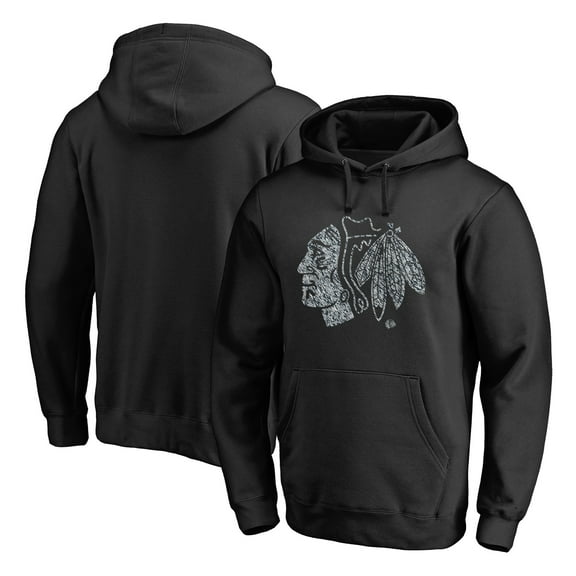 Men's Black Chicago Blackhawks Static Logo Pullover Hoodie