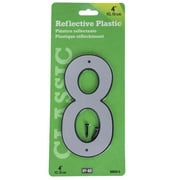 HY-KO 4" REFLECTIVE PLASTIC MODERN NUMBER 8
