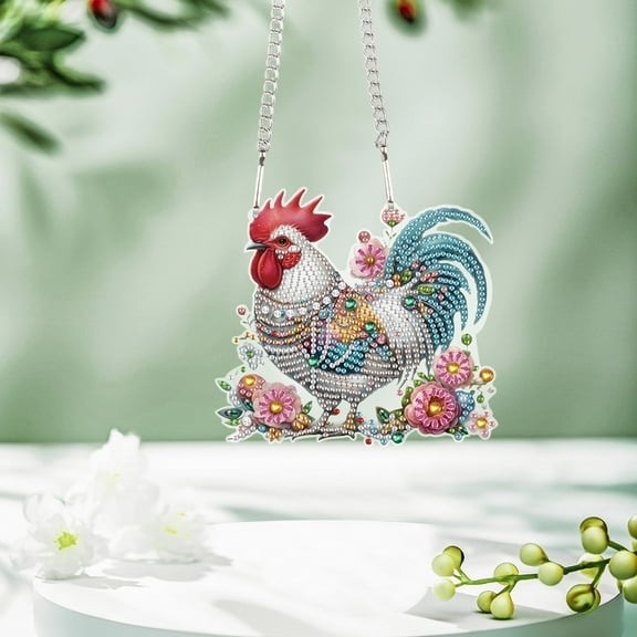 Colourful Rooster Diamond Art Painting Kit Hanging