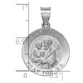 thumbnail image 3 of 14k White Gold Polished and Satin Hollow St Joseph Medal Round Pendant, 3 of 4