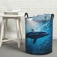thumbnail image 6 of Sikiie Ocean Dolphin Fish School Print Round Dirty Clothes Basket, Waterproof Standing Foldable Storage Basket, for Laundry Room, Bedroom, Bathroom Storage-Medium, 6 of 6