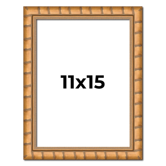 11x15 Frame Gold Real Wood Picture Frame Width 1.5 inches | Interior Frame Depth 0.5 inches |