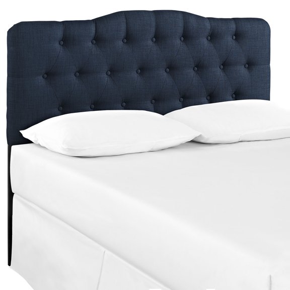Modern Contemporary King Size Fabric Headboard, Blue, Fabric