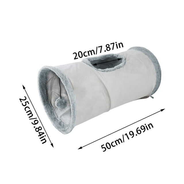 Foldable Suede Cat Tunnel Suitable For Indoor Portable Cat Play Tunnel With Holes Suitable For Cats Ferrets And Rabbits To Play With