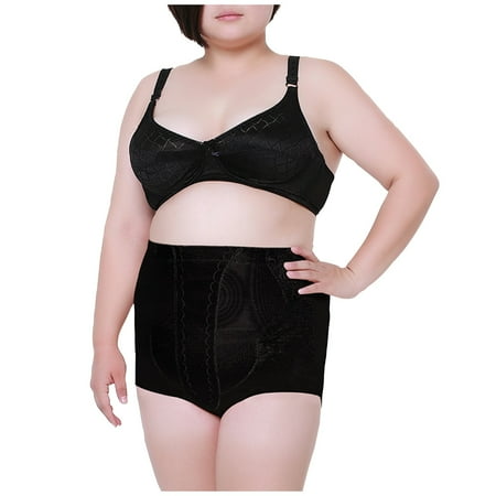 

QWERTYU Womens Padded Bra No Underwire Support Plus Size Wireless Bras Black XL