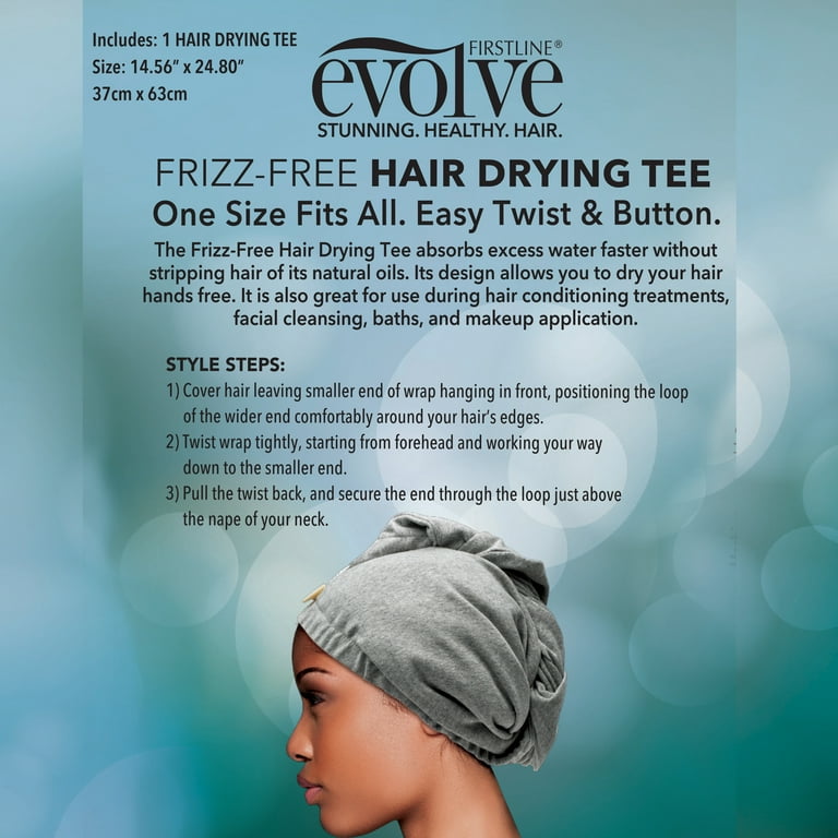Evolve Frizz Free Hair Drying Towel Gray 1CT Walmart