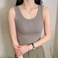 thumbnail image 6 of TKLPEHG Women's Fitted Tank Tops Casual Slim Tank Top Summer Solid Color Tshirt Shirts Fashion Crew Neck Sleeveless (Coffee,Free Size), 6 of 6
