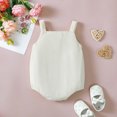 thumbnail image 4 of Odeerbi Infant Boys Girls Clothes Corduroy Embroidered Rompers Summer Jumpsuits Baby Cute Suspender Bodysuit Sleeveless Short Crawling Onesie White, 4 of 7