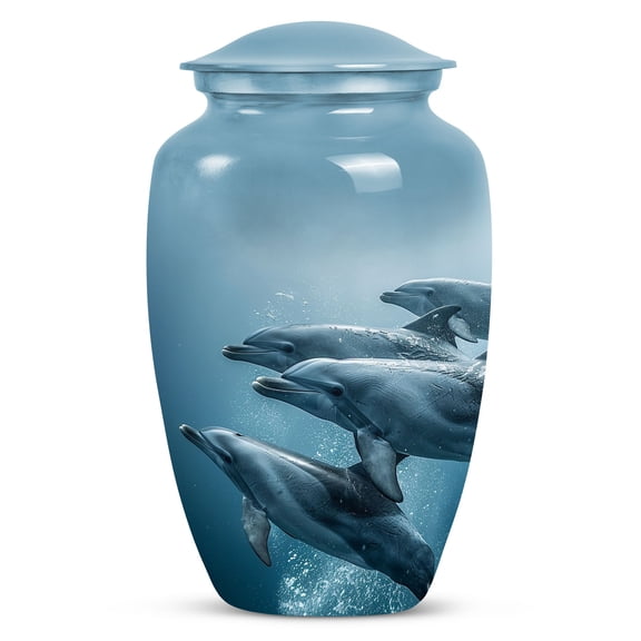 Dolphin Aquatic Grace Ballet Urns For Human Ashes Adult Female - Urns For Human Ashes Adult Male - Burial Urns For Cremated Remains - Urns For Human Ashes Adult Female Mom & Dad (Size -10")