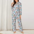 thumbnail image 2 of Vsdgher Unicorn DoingYoga Pajamas Set Long Sleeve Sleepwear Womens Button Down Nightwear Pj Sets-Small, 2 of 7