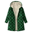 thumbnail image 5 of Kilaqueen Winter Jackets for Women Plaid Long Sleeve Zip Up Fleece Lined Hooded Jackets with Pockets Winter Warm Casual Trendy Coat, 5 of 5