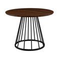 thumbnail image 3 of 40" Wood Modern Round Dining Table with Metal Caged Base - Dark Walnut / Black, 3 of 8